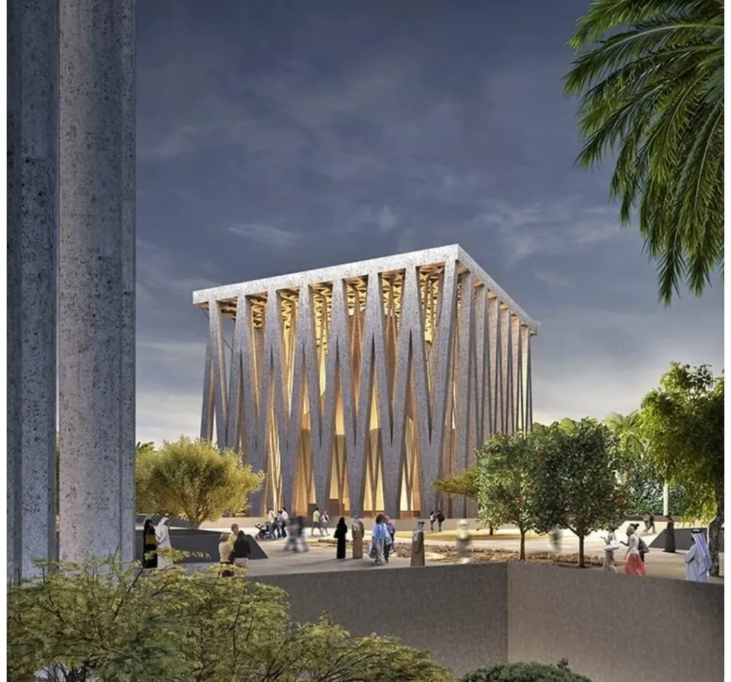 Exterior view of Abrahamic Family House in Abu Dhabi