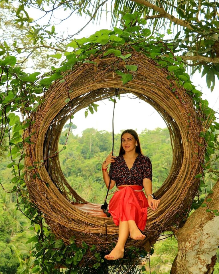 Bali Swing with panoramic jungle and rice terrace views