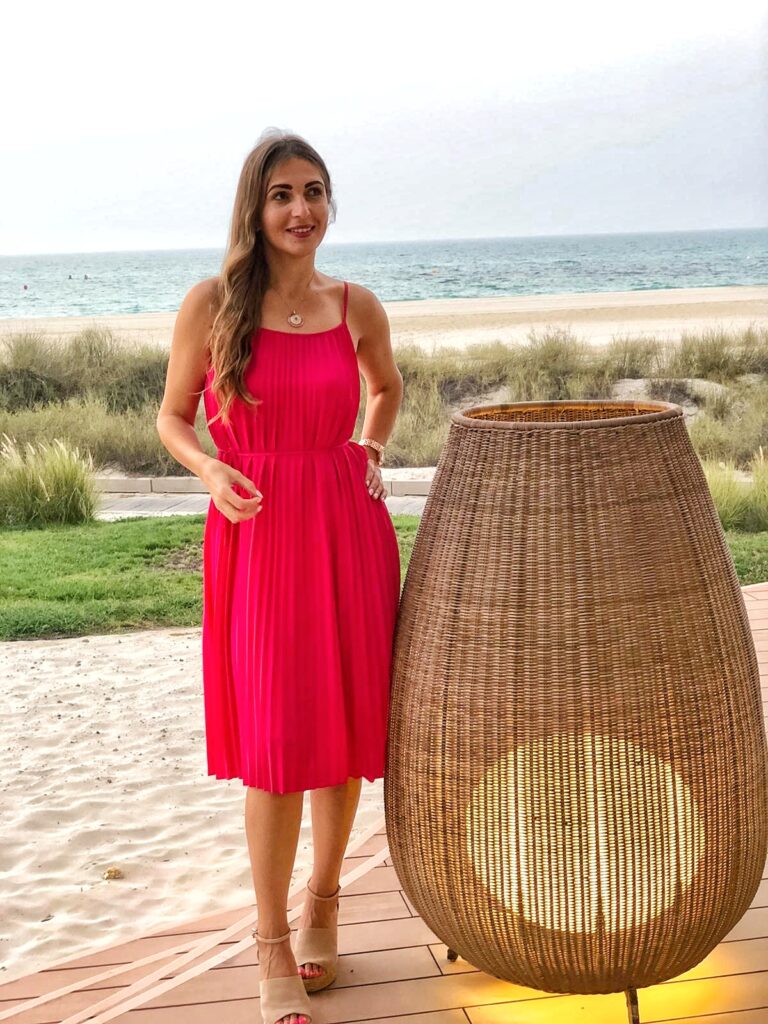 Beautiful view of the beach and the sea on Saadiyat island