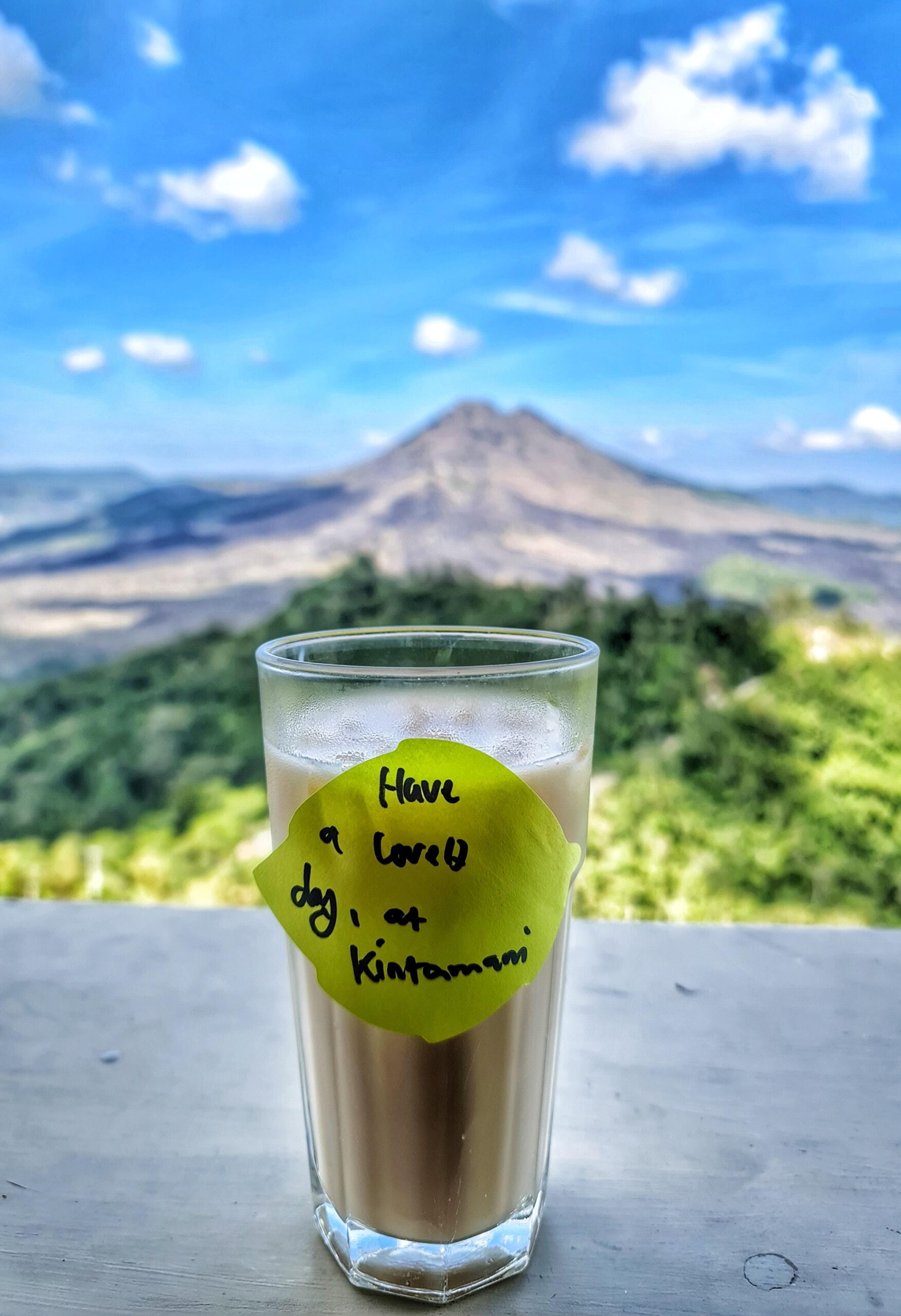 Stunning view of Mount Batur volcano and surrounding caldera from Kintamani, Bali