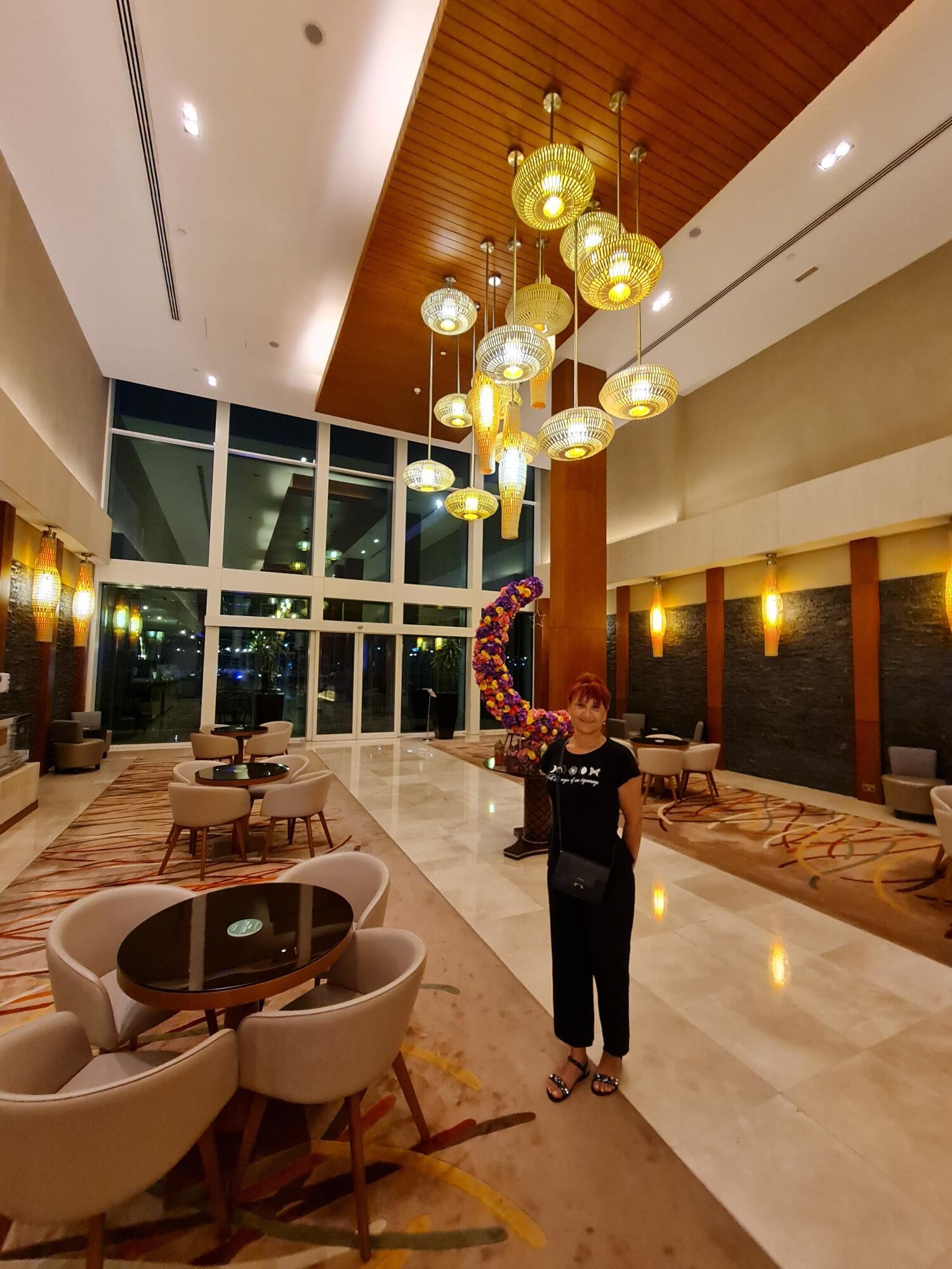 Yas Island Rotana, lobby and beautiful chandelier