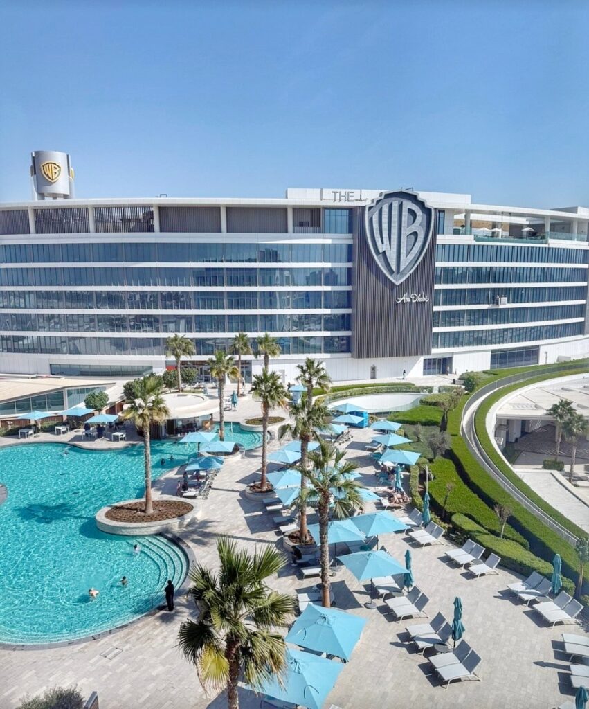 Sheikh Zayed Grand Mosque Pool area at WB Abu Dhabi hotel